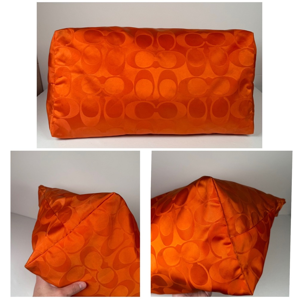 Coach Getaway Signature Orange Nylon Packable Weekender Large Tote Bag VTG Y2K - Picture 5 of 8
